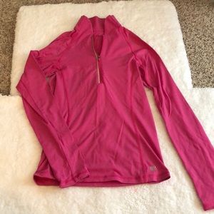 Pink quarter zip exercise jacket